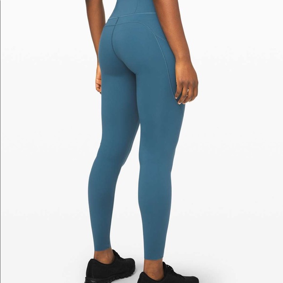 Lululemon Fast And Free Tight *Non-Reflective Suede Petrol Blue - Picture 2 of 4